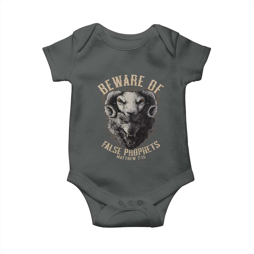 Beware Of False Prophets Baby Onesie Christian Sheep Wolf