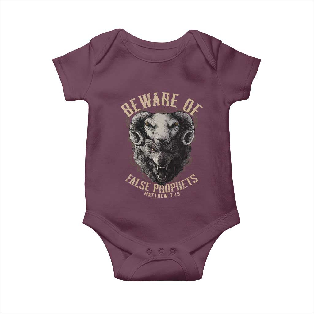Beware Of False Prophets Baby Onesie Christian Sheep Wolf