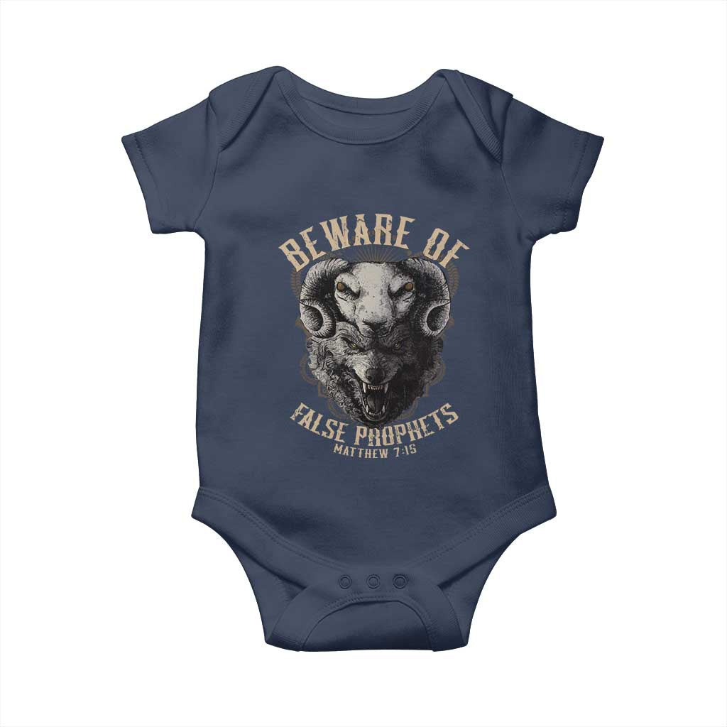Beware Of False Prophets Baby Onesie Christian Sheep Wolf