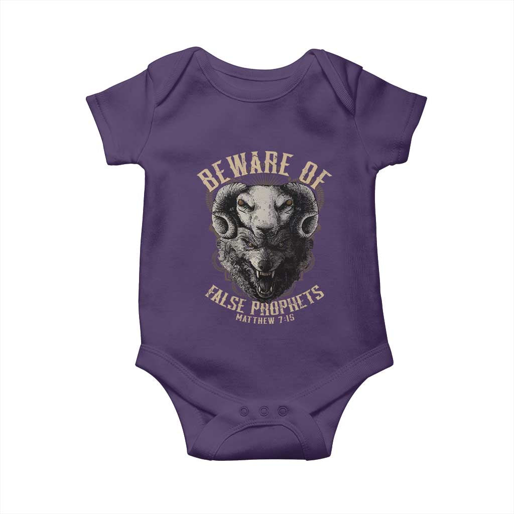 Beware Of False Prophets Baby Onesie Christian Sheep Wolf