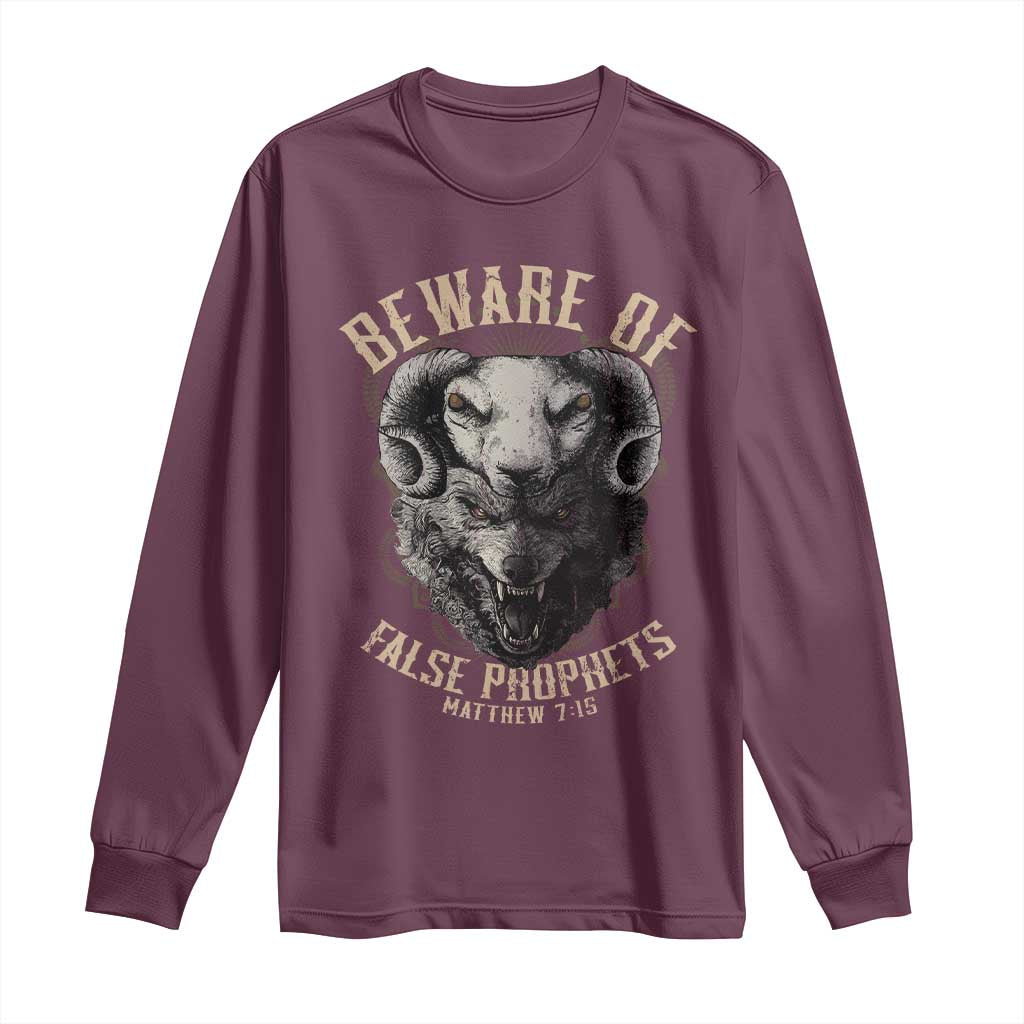 Beware Of False Prophets Long Sleeve Shirt Christian Sheep Wolf