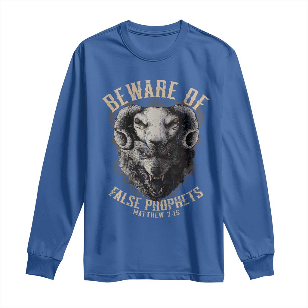Beware Of False Prophets Long Sleeve Shirt Christian Sheep Wolf
