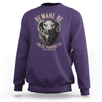 Beware Of False Prophets Sweatshirt Christian Sheep Wolf