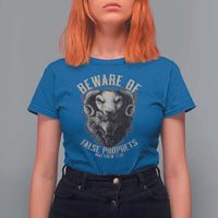 Beware Of False Prophets T Shirt For Women Christian Sheep Wolf