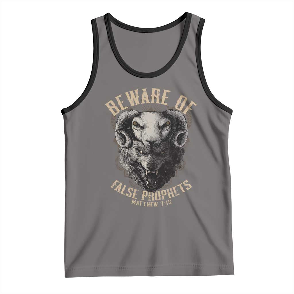 Beware Of False Prophets Tank Top Christian Sheep Wolf