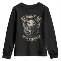 Beware Of False Prophets Youth Sweatshirt Christian Sheep Wolf