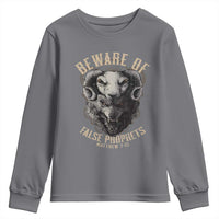 Beware Of False Prophets Youth Sweatshirt Christian Sheep Wolf