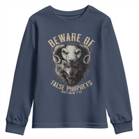 Beware Of False Prophets Youth Sweatshirt Christian Sheep Wolf