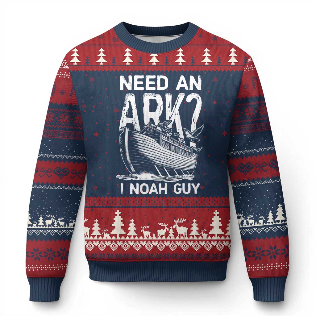 Funny Need An Ark I Noah Guy Ugly Christmas Sweater Christian Pun - Wonder Print Shop