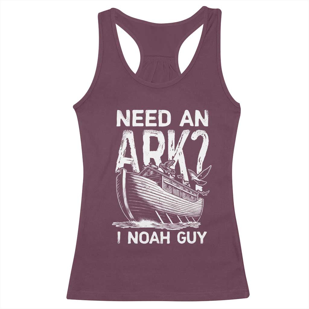 Funny Need An Ark I Noah Guy Racerback Tank Top Christian Pun