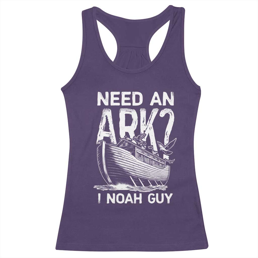 Funny Need An Ark I Noah Guy Racerback Tank Top Christian Pun