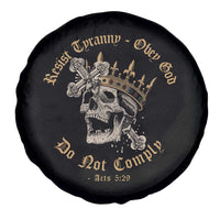 Eastern Orthodox Christian Spare Tire Cover Resist Tyranny Obey God Do Not Comply Skull