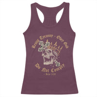 Eastern Orthodox Christian Racerback Tank Top Resist Tyranny Obey God Do Not Comply Skull