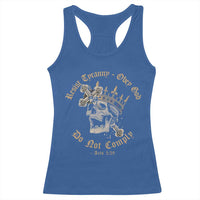 Eastern Orthodox Christian Racerback Tank Top Resist Tyranny Obey God Do Not Comply Skull