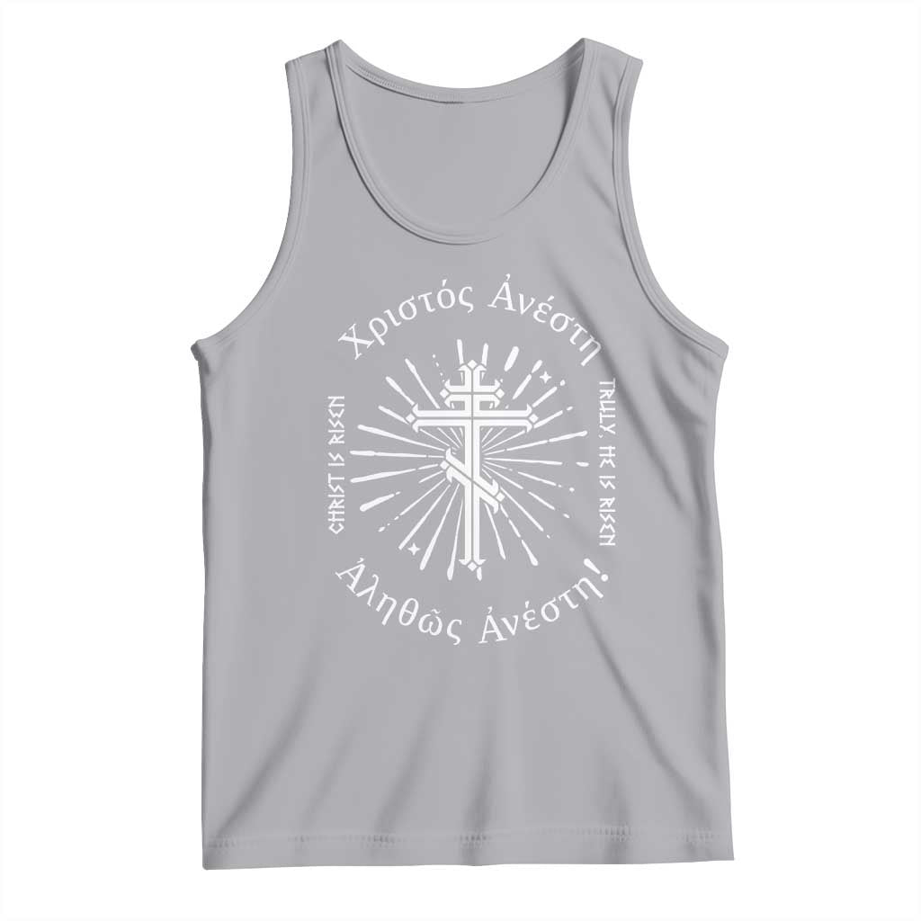 Orthodox Easter Christian Tank Top Christ Is Risen Truly He Is Risen Orthodox Cross