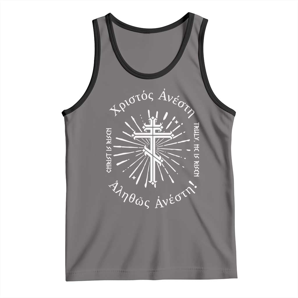 Orthodox Easter Christian Tank Top Christ Is Risen Truly He Is Risen Orthodox Cross