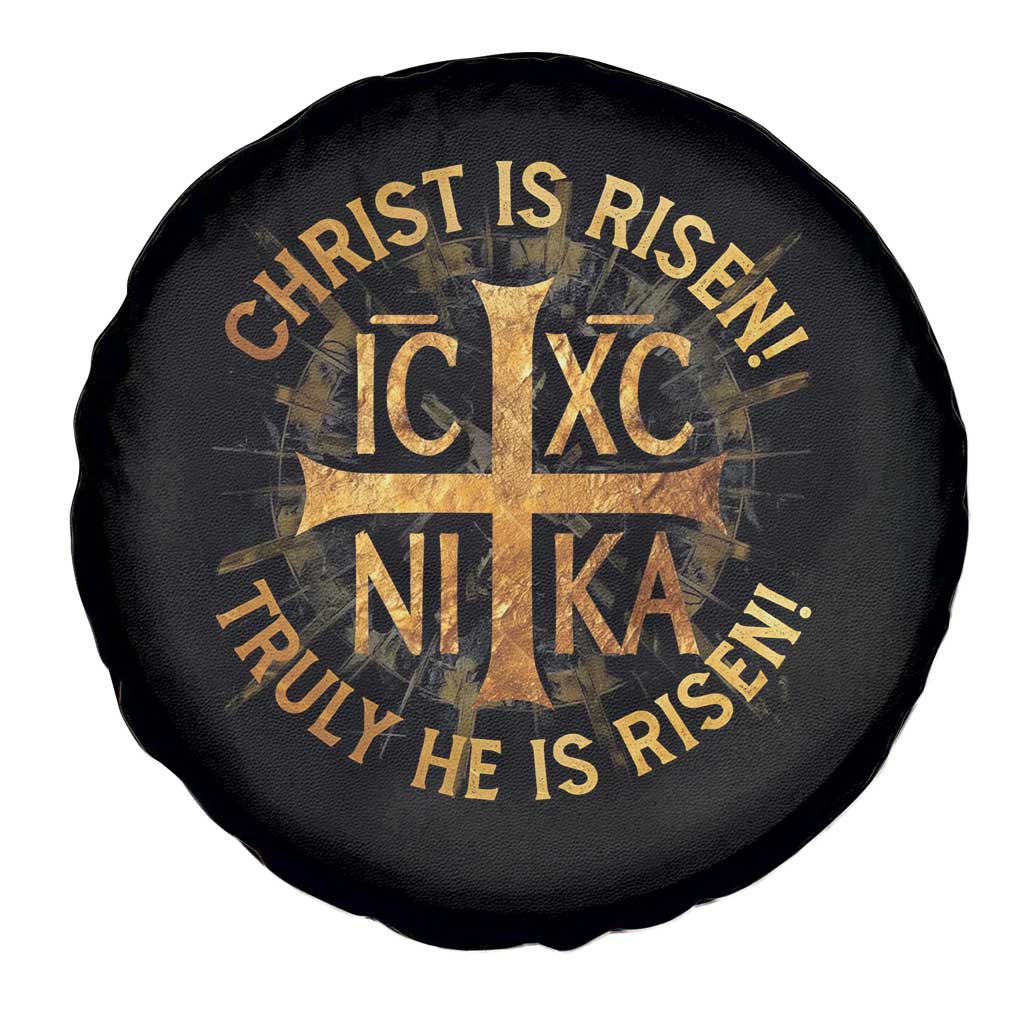 Orthodox Easter Christian Spare Tire Cover Christ Is Risen He Is Risen Greek NIKA Cross