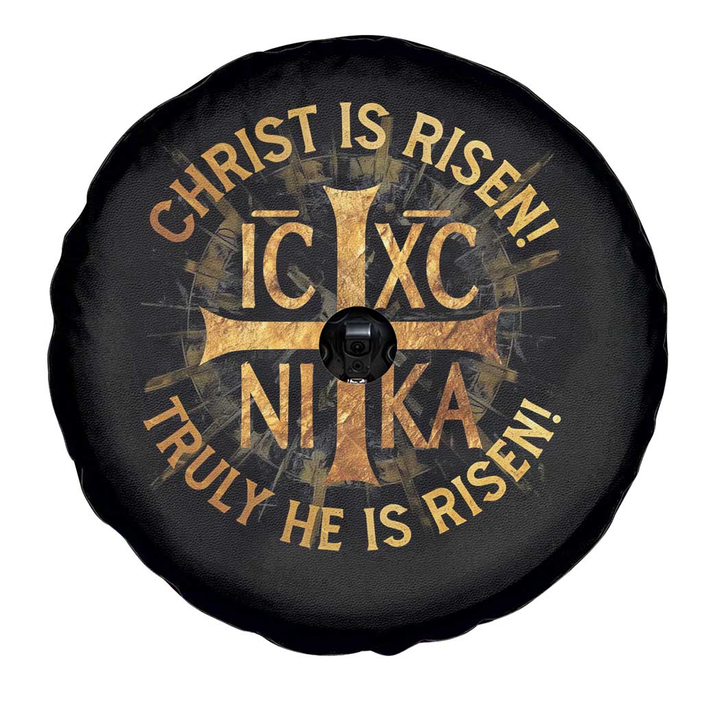 Orthodox Easter Christian Spare Tire Cover Christ Is Risen He Is Risen Greek NIKA Cross