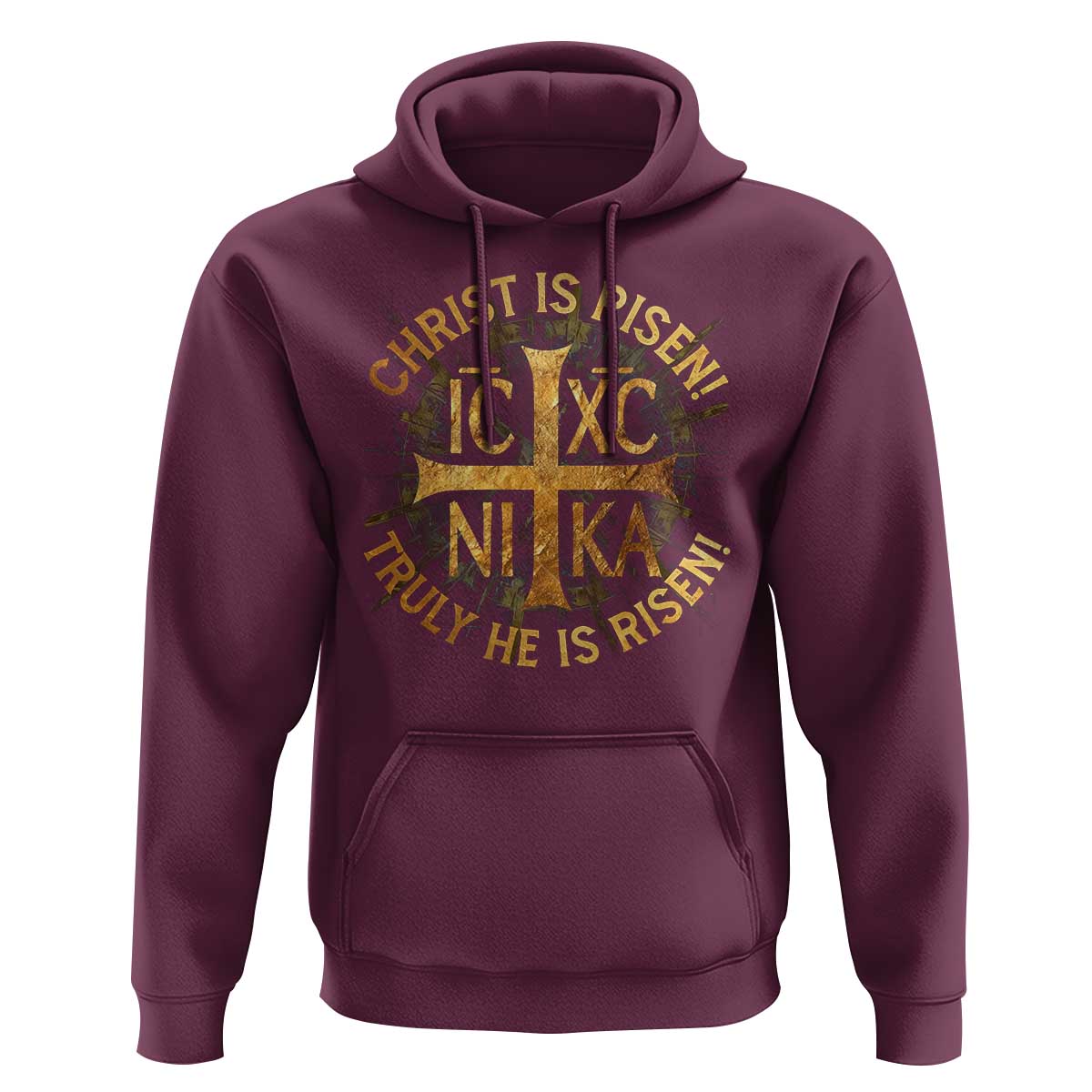 Orthodox Easter Christian Hoodie Christ Is Risen He Is Risen Greek NIKA Cross