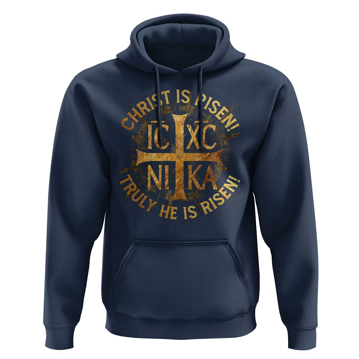 Orthodox Easter Christian Hoodie Christ Is Risen He Is Risen Greek NIKA Cross