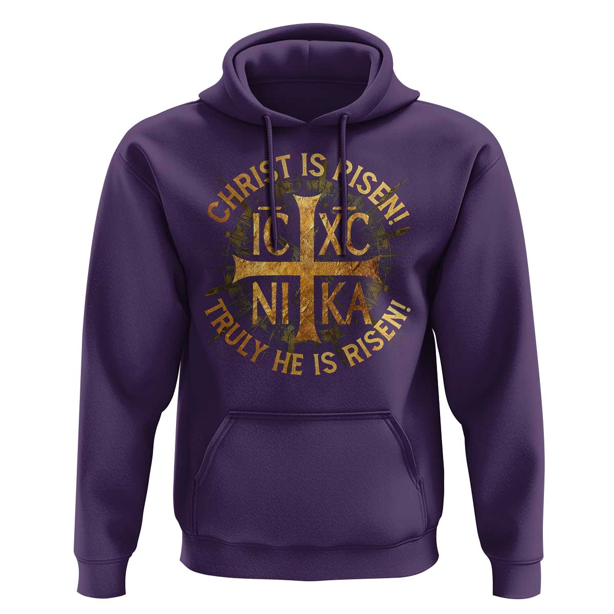 Orthodox Easter Christian Hoodie Christ Is Risen He Is Risen Greek NIKA Cross