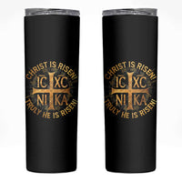 Orthodox Easter Christian Skinny Tumbler Christ Is Risen He Is Risen Greek NIKA Cross