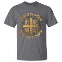 Orthodox Easter Christian T Shirt Christ Is Risen He Is Risen Greek NIKA Cross