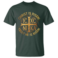 Orthodox Easter Christian T Shirt Christ Is Risen He Is Risen Greek NIKA Cross