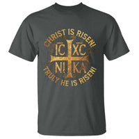 Orthodox Easter Christian T Shirt Christ Is Risen He Is Risen Greek NIKA Cross