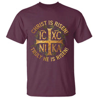 Orthodox Easter Christian T Shirt Christ Is Risen He Is Risen Greek NIKA Cross