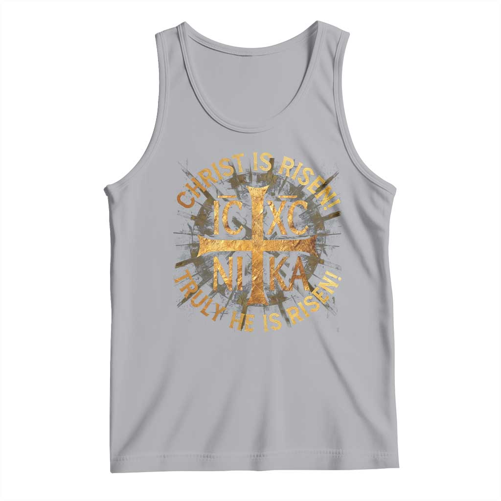 Orthodox Easter Christian Tank Top Christ Is Risen He Is Risen Greek NIKA Cross