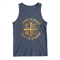 Orthodox Easter Christian Tank Top Christ Is Risen He Is Risen Greek NIKA Cross