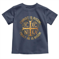 Orthodox Easter Christian Toddler T Shirt Christ Is Risen He Is Risen Greek NIKA Cross
