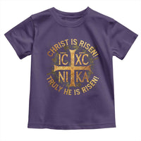 Orthodox Easter Christian Toddler T Shirt Christ Is Risen He Is Risen Greek NIKA Cross