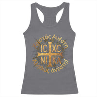 Orthodox Easter Christian Racerback Tank Top Christ Is Risen Truly He Is Risen NIKA Cross