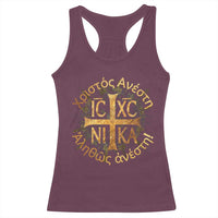 Orthodox Easter Christian Racerback Tank Top Christ Is Risen Truly He Is Risen NIKA Cross