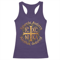 Orthodox Easter Christian Racerback Tank Top Christ Is Risen Truly He Is Risen NIKA Cross
