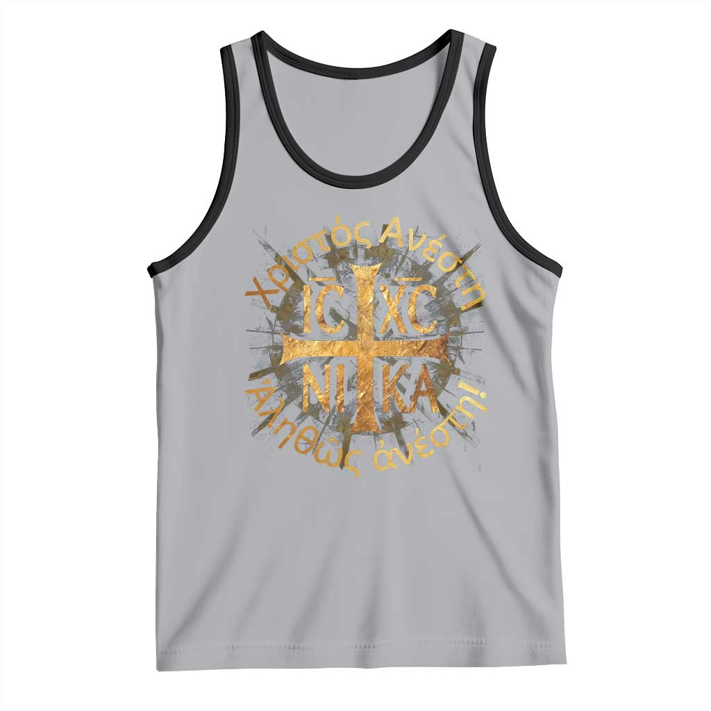 Orthodox Easter Christian Tank Top Christ Is Risen Truly He Is Risen NIKA Cross