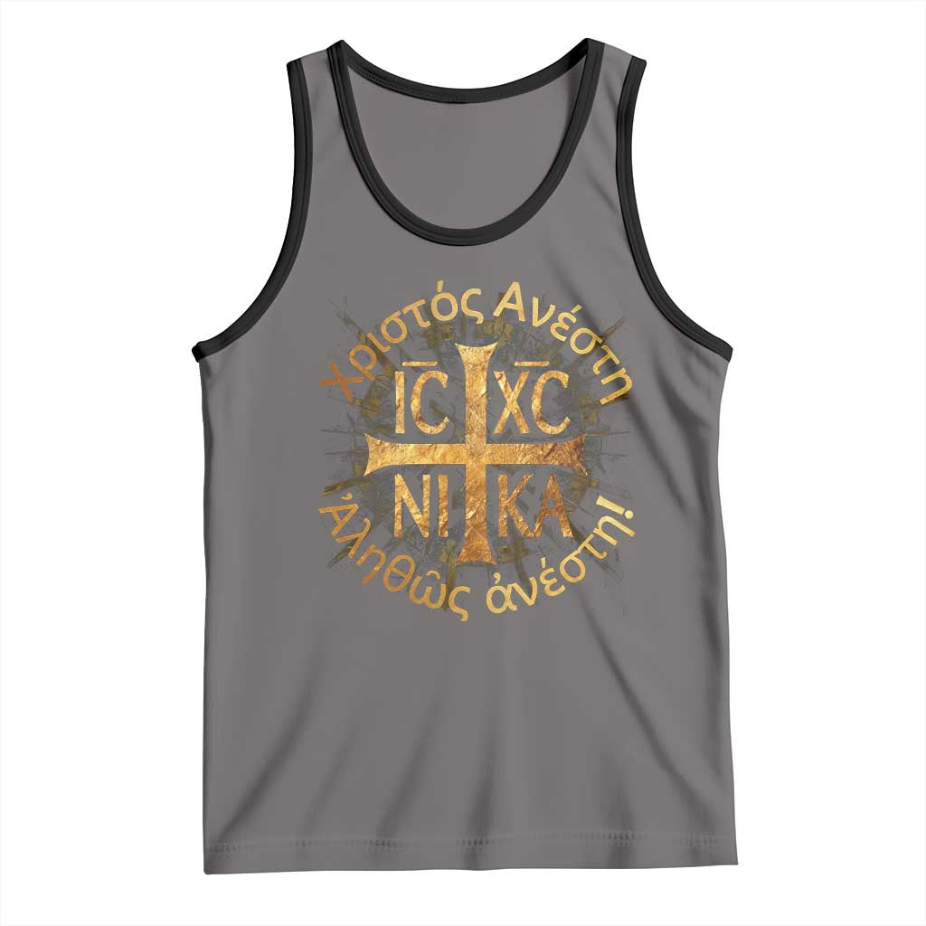 Orthodox Easter Christian Tank Top Christ Is Risen Truly He Is Risen NIKA Cross