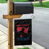 Iran Forgot Our President Has 34 Felonies Garden Flag Vintage USA Red Wave Map