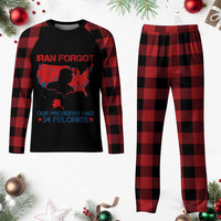 Iran Forgot Our President Has 34 Felonies Plaid Pajama Set Vintage USA Red Wave Map