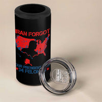 Iran Forgot Our President Has 34 Felonies 4 in 1 Can Cooler Tumbler Vintage USA Red Wave Map