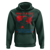 Iran Forgot Our President Has 34 Felonies Hoodie Vintage USA Red Wave Map
