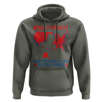 Iran Forgot Our President Has 34 Felonies Hoodie Vintage USA Red Wave Map