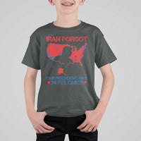 Iran Forgot Our President Has 34 Felonies T Shirt For Kid Vintage USA Red Wave Map