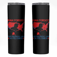 Iran Forgot Our President Has 34 Felonies Skinny Tumbler Vintage USA Red Wave Map