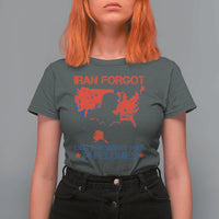 Iran Forgot Our President Has 34 Felonies T Shirt For Women Vintage USA Red Wave Map