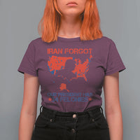 Iran Forgot Our President Has 34 Felonies T Shirt For Women Vintage USA Red Wave Map