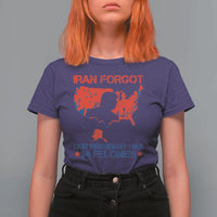 Iran Forgot Our President Has 34 Felonies T Shirt For Women Vintage USA Red Wave Map