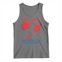 Iran Forgot Our President Has 34 Felonies Tank Top Vintage USA Red Wave Map